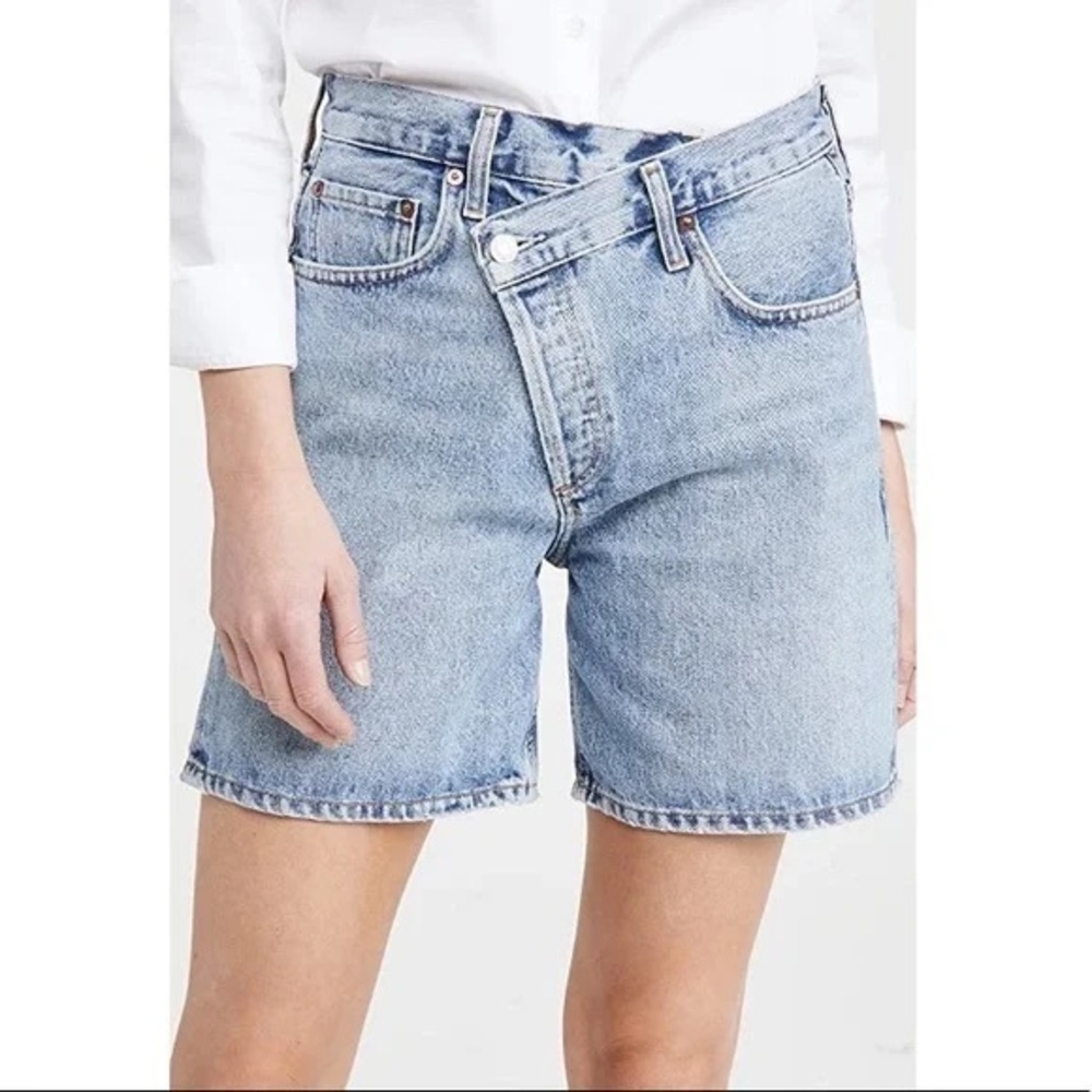 AGOLDE Criss Cross Upsized Denim Shorts